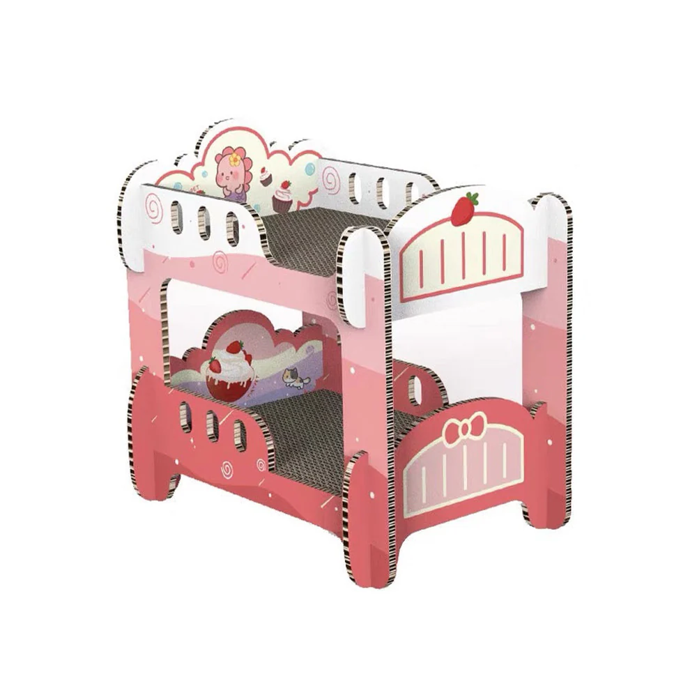 ZODIAC Pink Double Deck Corrugated Paper Cat Scratcher