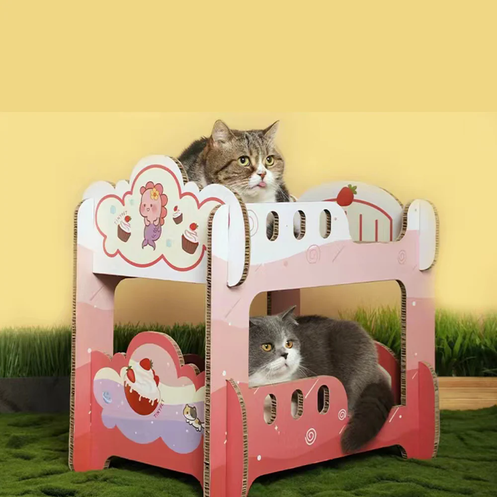 ZODIAC Pink Double Deck Corrugated Paper Cat Scratcher - Image 2