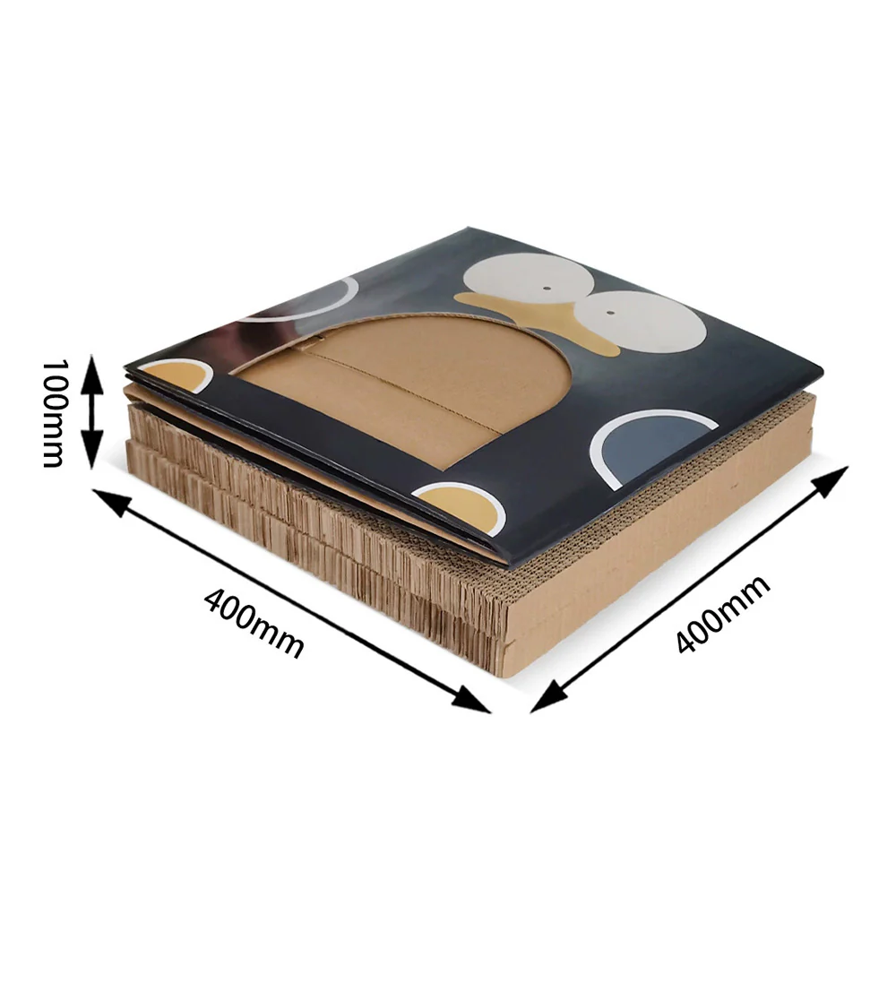 ZODIAC Square black penguin-shaped Cat Scratcher 40x40x40cm - Image 4
