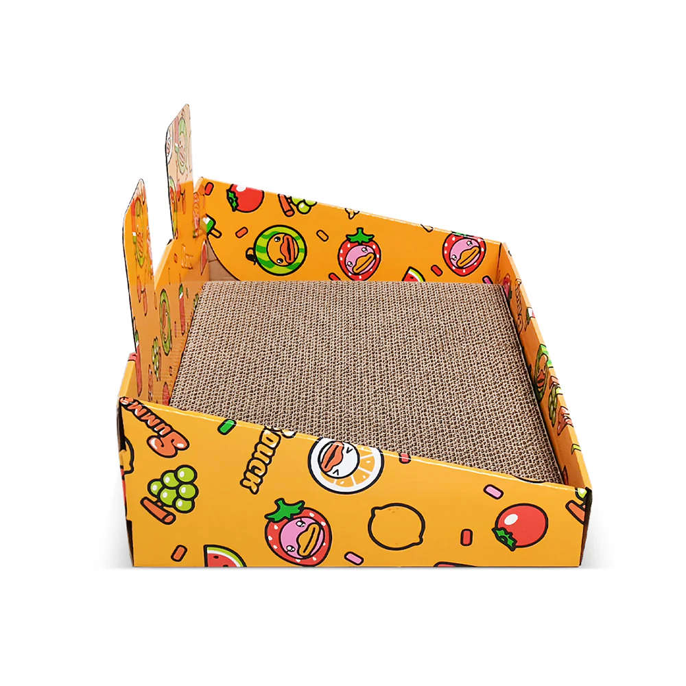 ZODIAC Yellow Cartoon Fruit Box Corrugated Cardboard Cat Scratcher 51x31x25.5cm - Image 3